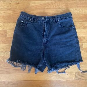 Black jean shorts